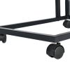 C-Shaped End Table with Wheels for Sofa Side, Bedside & Reading Corner Use, Brown