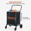 Folding Shopping Cart with Removable Waterproof Liner, 210LBS Large Capacity Jumbo Grocery Cart with Dual Basket, 360Ã‚Â° Swivel Wheels