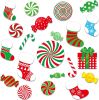 76 Pcs Christmas Cutouts Christmas Decorations Candy Cutouts Xmas Bulletin Board Decor for Classroom Xmas Stocking Wall Cutout Holiday Party Decor Dec