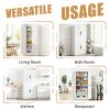 White Steel Kitchen Pantry Storage Cabinet with Adjustable shelves, heavy-duty country cabinet for kitchens, bathrooms and living rooms