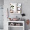 Bathroom Storage Cabinet with Mirror, Wall Mounted Medicine Cabinet with 3 Open Shelves and 2-tier Cupboard