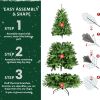 5FT PE/PVC Mixed Automatic Christmas Tree With Lights Xmas Decoration Artificial Xmas Tree