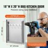 BBQ Access Door, 18W x 20H Inch Single Outdoor Kitchen Door, Stainless Steel Flush Mount Door, Wall Vertical Door with Handle and Hook, for BBQ Island