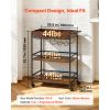 Bar Cart, 3 Tiers Home Kitchen Serving Carts, Industrial Rolling Utility Station on Wheel, Mobile Drink Beverage Shelf with Wine Rack & Glass Holder
