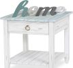 Home Wood Signs in Grey Teal White Multicolor - Rustic Freestanding Stacked Letters for Shelf Mantel - 3D Thick Retro Aqua Home Wooden Letter Wall Mou