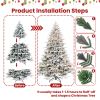 5ft PE/PVC mixed flocking automatic tree Steel Wire + Wire Artificial Flocked Christmas Tree