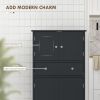 50.5" Kitchen Storage Cabinet, Modern Kitchen Pantry Cabinet with 4 Doors, Drawer, Adjustable Shelf, Black