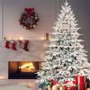 5ft PE/PVC mixed flocking automatic tree Steel Wire + Wire Artificial Flocked Christmas Tree