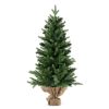 3 Feet Mini Pre-Lit Artificial Christmas Tree Tabletop Xmas Tree with Burlap Base