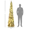 HOMCOM 7ft Prelit Pencil Christmas Tree with Snow Flocked Branches 350 LED Lights Downswept Shape for Festive Home