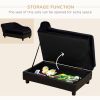 PawHut Luxury Dog Bed for Small Dogs, Hidden Storage, 3" Foam Cushion, Modern Pet Sofa, Black