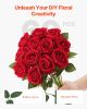 60 Pcs Red Roses Artificial Flowers Realistic Bouquet for Xmas Home Decor