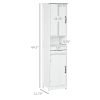 Kleankin Slim Bathroom Storage Cabinet, Tall Linen Tower with Open Shelf, Drawer, Recessed Doors & Adjustable Shelves, White