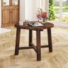 Patio End Table with Solid Wood Structure for Garden Deck Poolside and Indoors