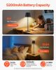 Cordless Table Lamp 2 PCS Rechargeable Battery Desk Lamp Adjustable Height Black