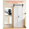 Bifold Barn Door, 36" x 84", MDF Bi-Fold Sliding Closet Doors, Hardware Kit Included, H-Frame Space-Saving Design, Need to Assemble, for Bedroom