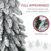 HOMCOM 7ft Prelit Pencil Christmas Tree with Snow Flocked Branches 350 LED Lights Downswept Shape for Festive Home