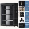 40 Inch Hanging Clothes Rack With Fabric Cover, Portable Freestanding Multi-purpose Wardrobe, Black