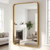 30"x50" Rectangular Bathroom Mirror Vanity Wall Mounted Mirror with Deep Frame, Gold