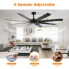 72 inch Ceiling Fans no Light with Remote Control, 8 Reversible Blade, Quiet DC Motor, Timer Function, 6-Speed, Industrial Ceiling Fan for Bedroom Hom