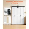 Bifold Barn Door, 60" x 84", MDF Bi-Fold Sliding Closet Doors, Hardware Kit Included, H-Frame Space-Saving Design, Pre-Assembled Panels for Bedroom