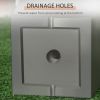 Outsunny Patio Planters 2-Piece MgO Flower Receptacles with Drainage for Lush Outdoor Decor Gray