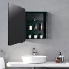 [PICK UP ONLY ]24x30 inch Black Metal Framed Wall mount or Recessed Bathroom Medicine Cabinet with Mirror