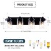 4 Light Bathroom Vanity Light, Matte Black Bathroom Light Fixtures with Clear Glass Shade