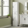 Linen Cabinet Bathroom with Drawer, 67" Tall Bathroom Storage Cabinet with Doors and Shelves, Farmhouse Style, White