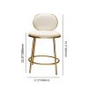 Modern PU Leather Counter Stools with Upholstery Beige