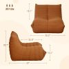 HOMCOM Floor Chair with Back Support, Teddy Fleece Sofa Chair with Channel Tufting, Meditation Chair for Bedroom, Brown