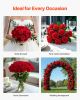 60 Pcs Red Roses Artificial Flowers Realistic Bouquet for Xmas Home Decor