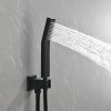Brass Matte Black Shower Faucet Set Shower System 10 Inch Rainfall Shower Head with Handheld Sprayer Bathroom Luxury Rain Mixer Combo