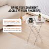 Acrylic Folding Tray Table, Acrylic End Table with Folding X Leg, Clear Acrylic Side Table for Coffee, Drink, Food, Snack used in Living Room, Bedroom
