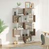 5-Tier Geometric Bookcase Display Shelf Storage Shelf Modern Room Divider Living Room Home Office Furniture, White