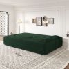 Modern Floor Sofa with 2 Pillows,Convertible Teddy Fabric Foam-Filled Sleeper Sofa Bed,15" Full Size Folding Mattress for Living Room,Guest Bed,Playro