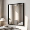 40"x48" Bathroom Wall Mounted Mirror Vanity Rectangular Mirror with Deep Frame, Black
