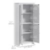 72" Freestanding Storage Cabinet, Kitchen Pantry Cabinet with Doors and Shelves for Dining Room, White