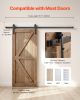 VEVOR 6.6FT Sliding Barn Door Hardware Kit for Single Sliding Barn Door Black