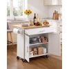 Kitchen Island Cart with Storage, 42.28 in Wide Mobile Rolling Storage Island on Swivel Wheels, with Drawer, Storage Cabinet, Drop Leaf, Spice Rack