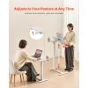 Overbed Table, Mobile Bed Side Table with Flip Desktop and 4 Hidden Wheels, Height & Angle Adjustable Rolling Laptop Desk with Cup Holder