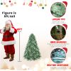 Artificial 4ft Blue green Tint Christmas Tree with 592 PE/PVC Mixed Branch Tips, memory wire+iron wire