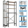 8 Tier Over The Toilet Storage with Side Rack, Adjustable Shelf And Drain Basket, Freestanding Bathroom Organizer for Balcony Laundry, Walnut