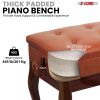 5 Core Piano Bench 3" Padded Cushioned Stool Wooden Heavy Duty Adjustable Musician Chair w Storage - PNB WD HD CML BR