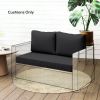 2 Seat Patio Furniture Cushions, Thick Outdoor Loveseat Cushion Set with Removable Cover, 46x26x5 in, Black
