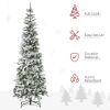 7.5ft Unlit Snow-Flocked Slim Pine Artificial Christmas Tree with Realistic Branches and 668 Tips