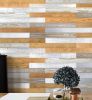 Thermo-treated 1/4 in. x 5 in. x 4 ft. Gold/White/Whitewash Mixed Colors Wood Wall Planks 10 Sq. Ft. per Pack
