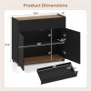 31.5" Kitchen Buffet Sideboard Cabinet with Push-to-Open Doors, Wood Storage Cabinet for Dining Room - Black