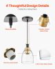 VEVOR Pendant Light 1-Light Pendant Lighting with Glass Shade Adjustable Height
