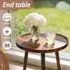 15.75" Small Round Side Table, Modern Table End Circle Coffee Table for Living Room Bedroom Office and Small Spaces
